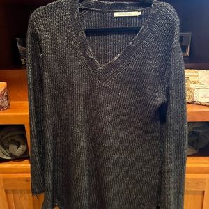 Tunic length black sweater